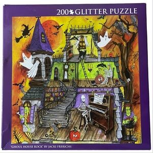 Goul House Rock Glitter Halloween Puzzle ~ 200 Piece